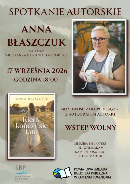 Plakat - Spotkanie autorskie z Anną Błaszczuk